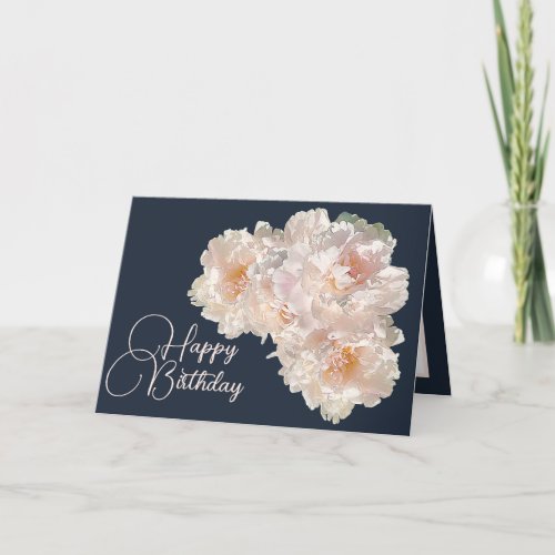 Beautiful Floral Bouquet Pink Peonies Birthday  Card