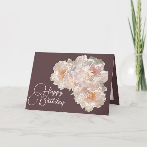 Beautiful Floral Bouquet Pink Peonies Birthday  Card