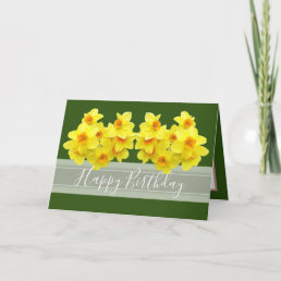 Beautiful Floral Bouquet Yellow Daffodils Birthday Card