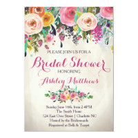 Beautiful Floral Bridal Shower Invitation, Baby Invitation