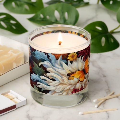 Beautiful Floral Butterfly Scented Jar Candle