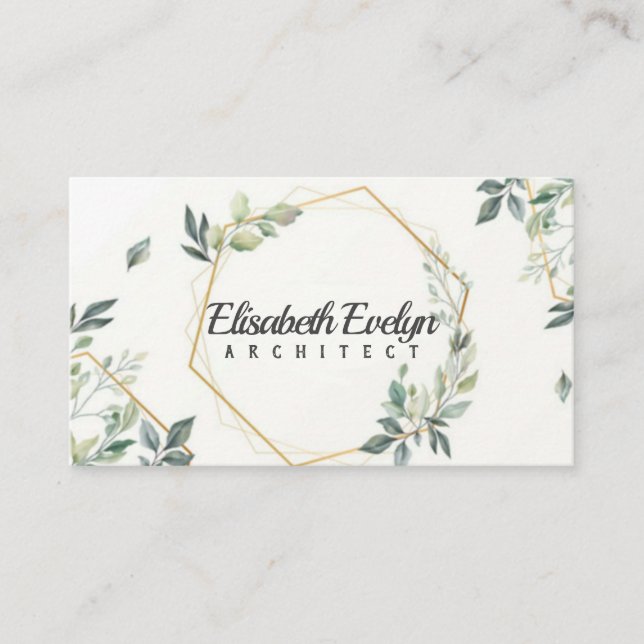 Beautiful floral card with golden (Front)