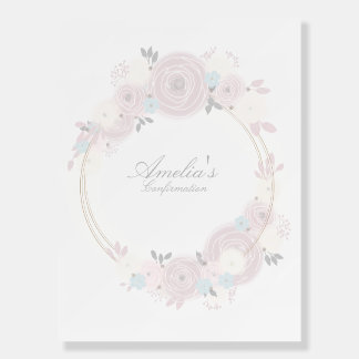 Beautiful Floral Confirmation Custom Entryway sign