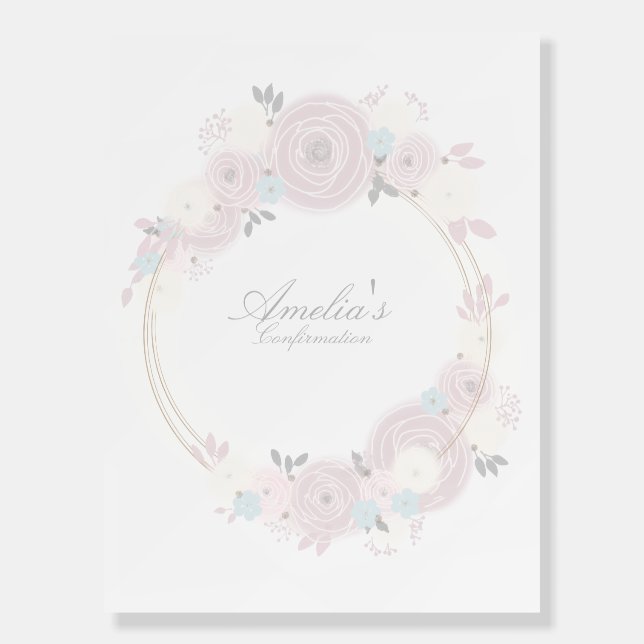 Beautiful Floral Confirmation Custom Entryway sign (Front)