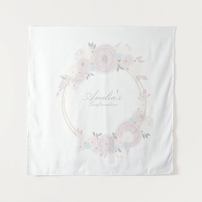 Beautiful Floral Confirmation Custom Tapestry (Front)
