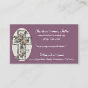 Beautiful Floral Cross on Lavendar Business Cards