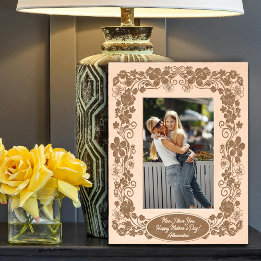 Beautiful Floral Decor Personalized Message Mother Engraved Frames
