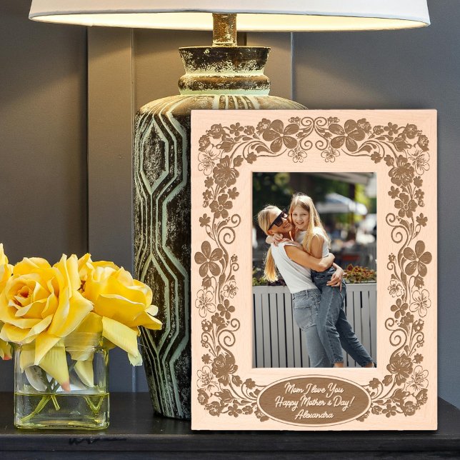 Beautiful Floral Decor Personalized Message Mother Engraved Frames (Creator Uploaded)
