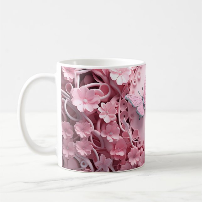 Beautiful Floral Design Coffee Mug (Left)