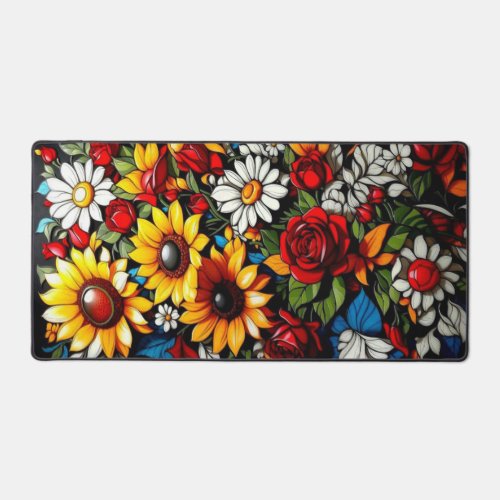 Beautiful Floral Design for Your Workspace Desk Mat