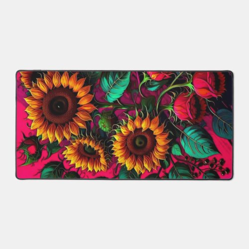 Beautiful Floral Design for Your Workspace Desk Mat