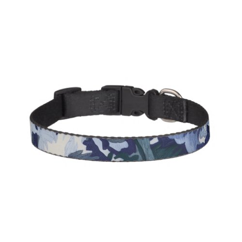 Beautiful Floral Design in Blue Hues Pet Collar