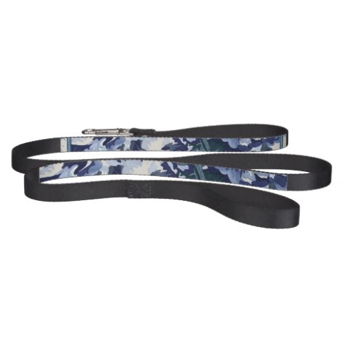 Beautiful Floral Design in Blue Hues Pet Leash