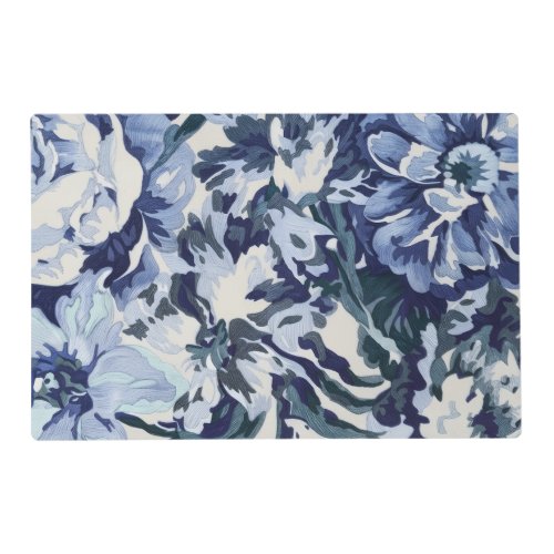 Beautiful Floral Design in Blue Hues Placemat