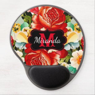 Beautiful Floral Design - Personalize Gel Mouse Pad