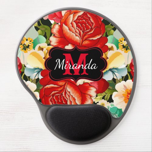 Beautiful Floral Design _ Personalize Gel Mouse Pad