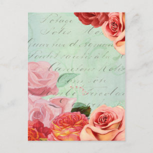beautiful floral design Vintage Rose Postcard