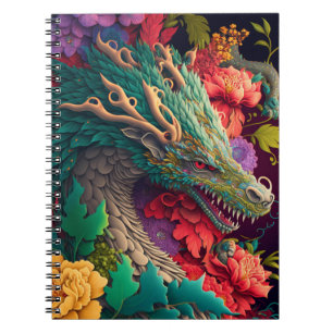 Beautiful Floral Dragon Notebook