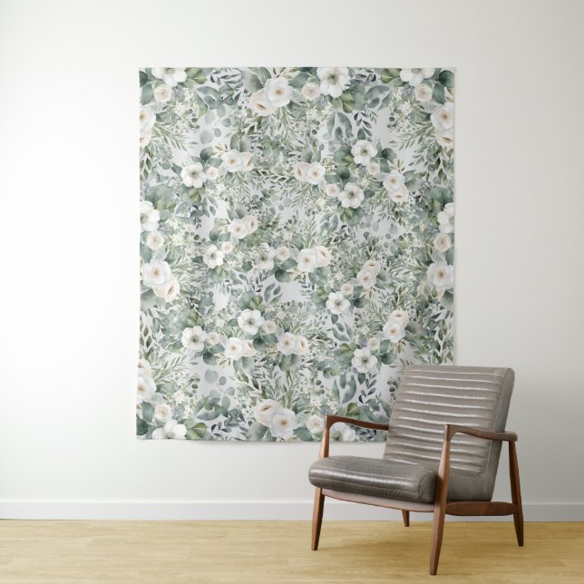 Beautiful Floral Eucalyptus Photo Backdrop (In Situ)