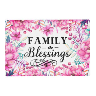 Beautiful Floral/ Family Blessings Placemat