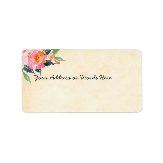 Beautiful Floral Flowers Address Labels (Front)
