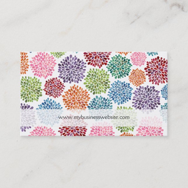 Beautiful Floral Flowers Custom Business Cards (Front)