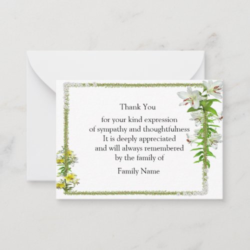 Beautiful Floral Frame Thank You Card