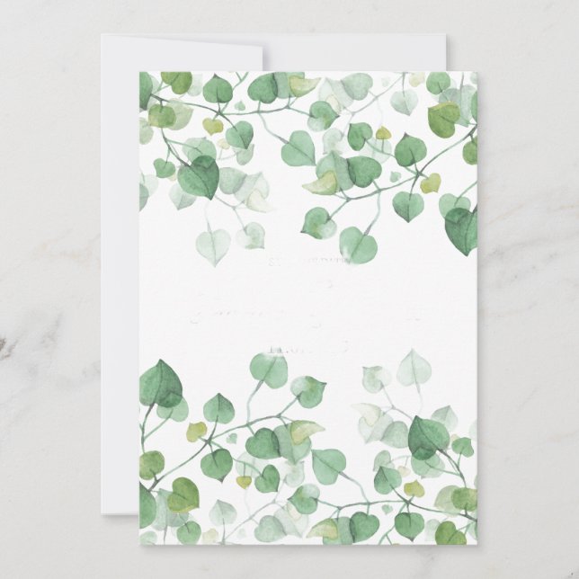Beautiful Floral Framed Leaves Invitation (Front)