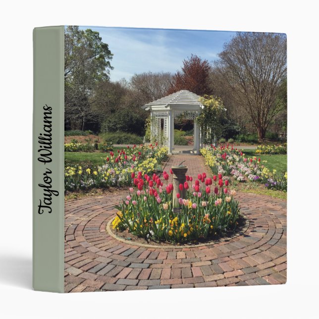Beautiful Floral Garden Gazebo 3 Ring Binder (Front/Spine)