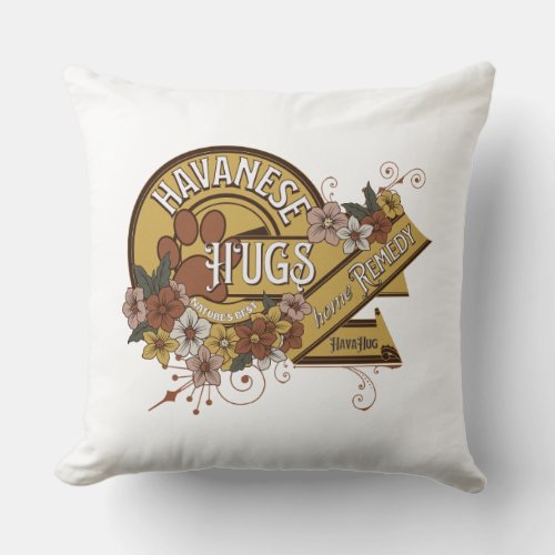 Beautiful Floral Gift for Havanese Dog Lover   Throw Pillow