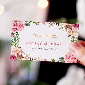 Beautiful Floral Graduate Students Graduation Calling Card