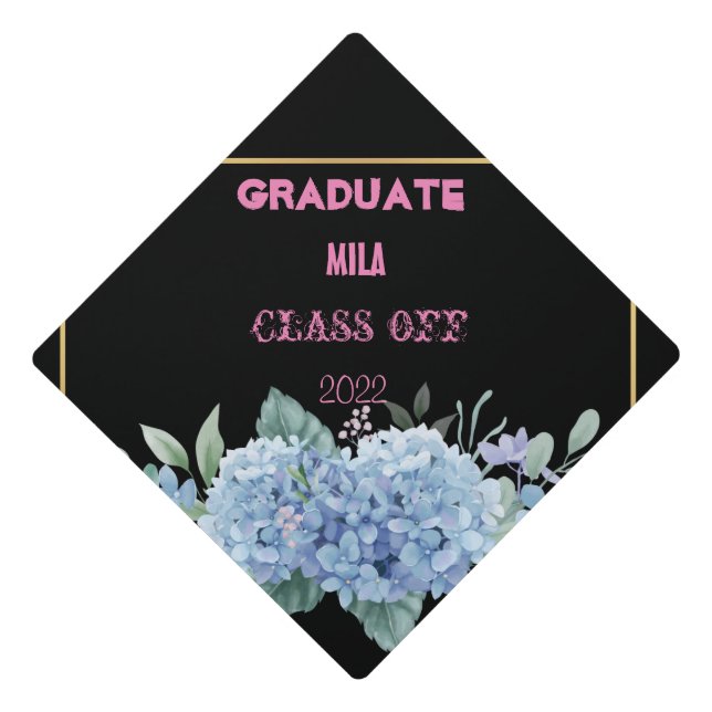 Beautiful floral graduation cap topper (Front)