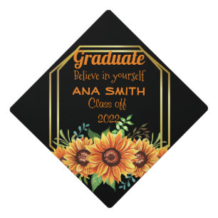 Beautiful floral graduation cap topper