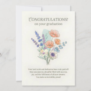 Beautiful Floral Graduation Card