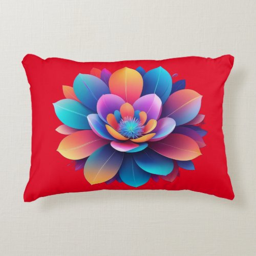 beautiful floral graphic design accent pillow