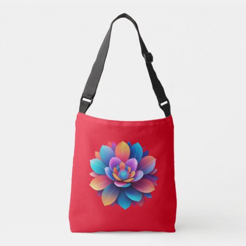beautiful floral graphic design crossbody bag