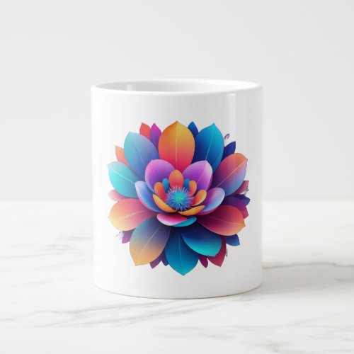 beautiful floral graphic design giant coffee mug