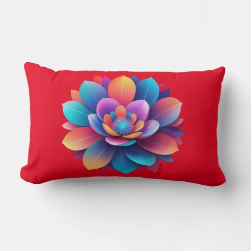 beautiful floral graphic design lumbar pillow