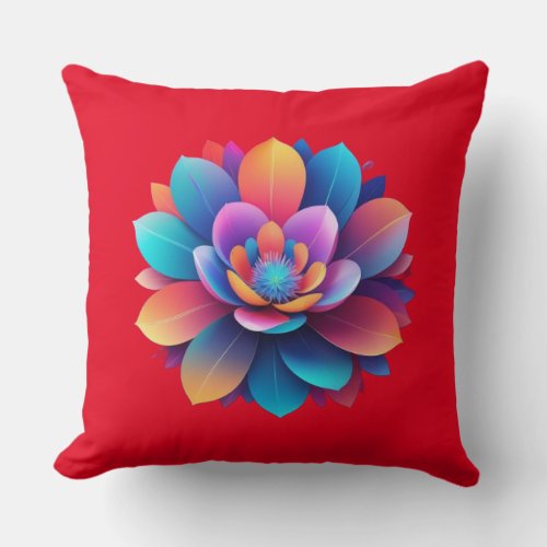 beautiful floral graphic design throw pillow