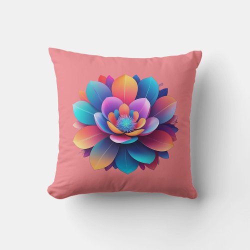 beautiful floral graphic design throw pillow