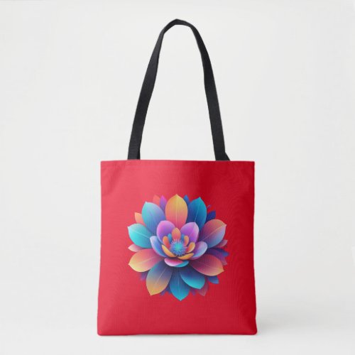 beautiful floral graphic design tote bag