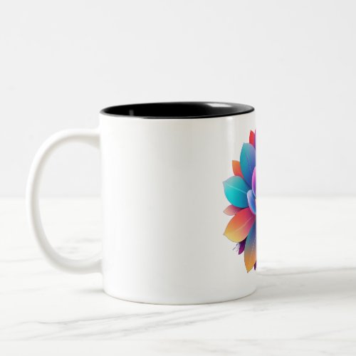 beautiful floral graphic design Two_Tone coffee mug