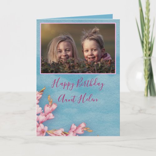 Beautiful Floral Happy Birthday Aunt Photo Card