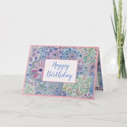 Beautiful Floral Happy Birthday Card