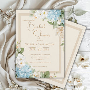 Beautiful Floral Hydrangea Bridal Shower Invitation