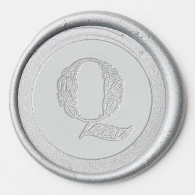 Beautiful floral initial elegant wedding monogram wax seal sticker (Front)
