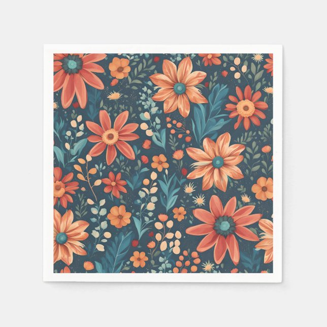 Beautiful Floral Inspiration  Napkins (Front)