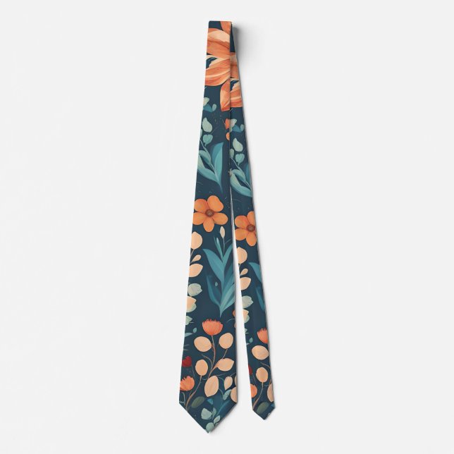Beautiful Floral Inspiration  Neck Tie (Front)