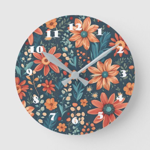 Beautiful Floral Inspiration  Round Clock