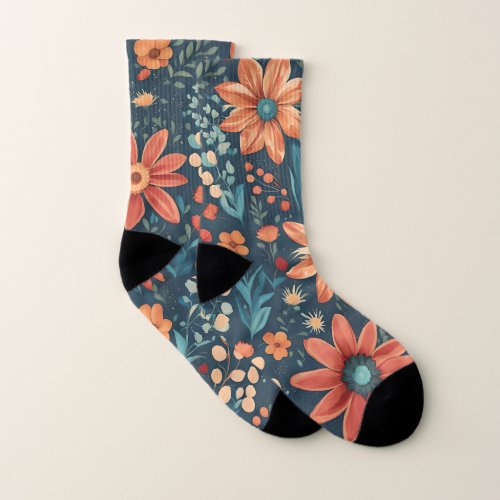 Beautiful Floral Inspiration  Socks